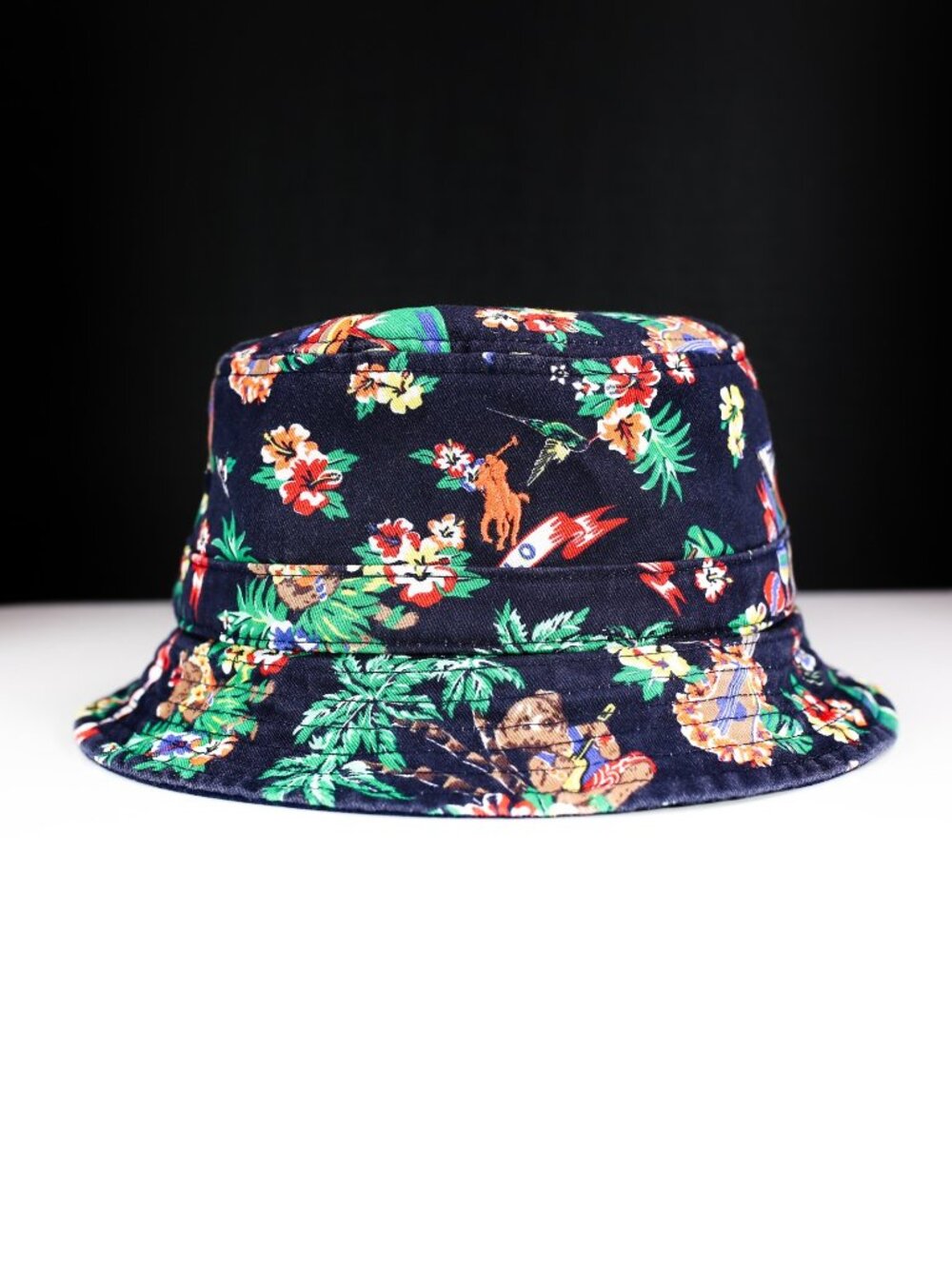 NWT Polo Ralph Laure Beachside Bucket Hat Cap Tropical Edition Navy S/M, L/XL